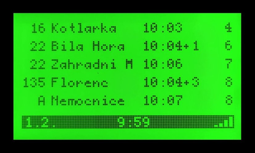 LCD displej - Displej: zelené podsvícení, černé písmo